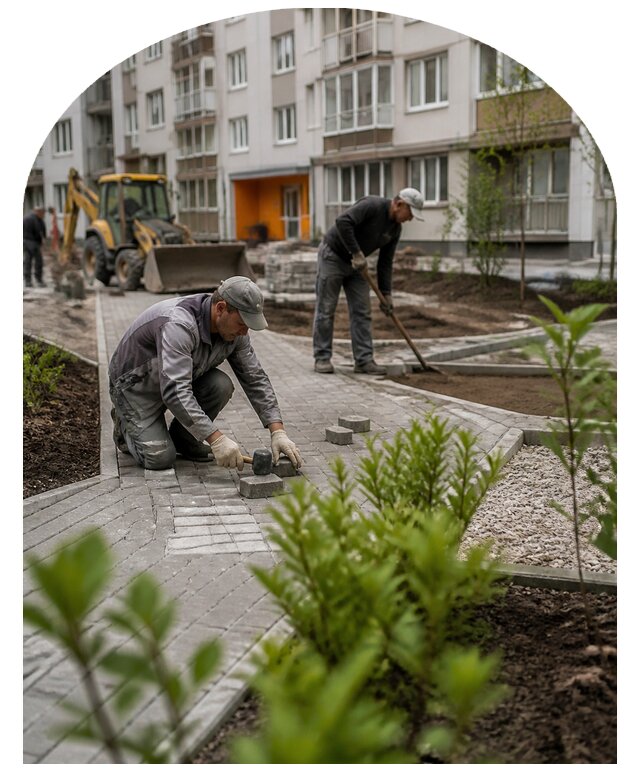 Благоустройство двора многоквартирного дома в Павловском Посаде
